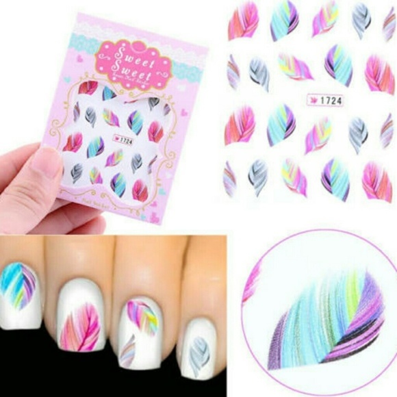 Other - 🚨LAST ONE🚨 💐4/$16💐 Rainbow Feather Nail Decals